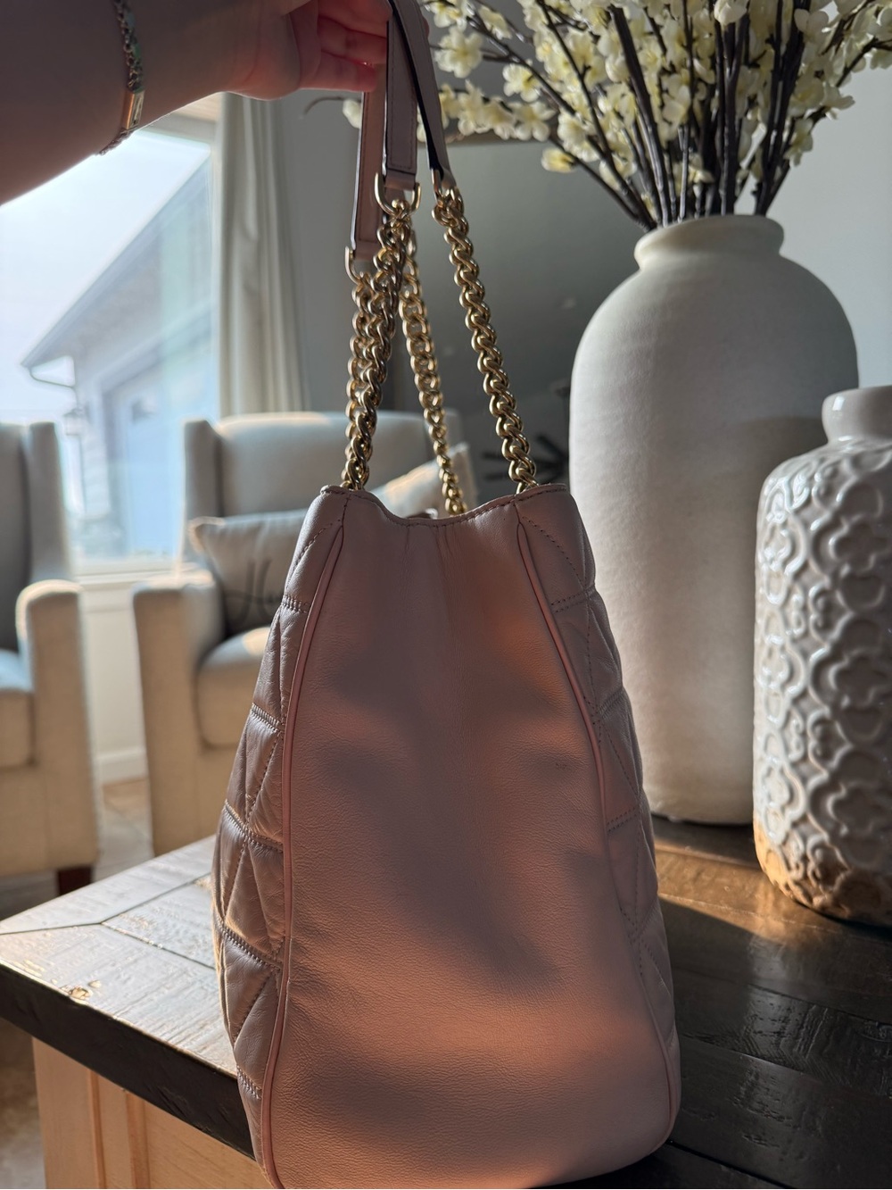 Michael Kors Blush Quilted Shoulder Bag with Matching Wallet - Picture 3 of 4